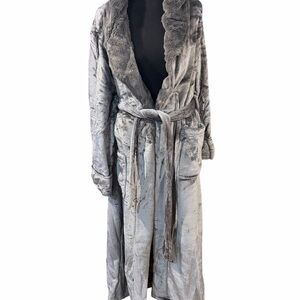 Berkshire Blanket Classic Extra-Fluffy™ Plush Women Robe Small Gray NWT